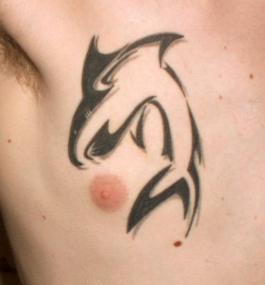 Chest Shark Tattoo